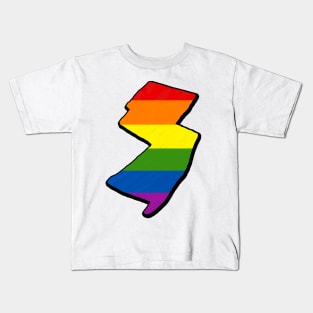 Rainbow New Jersey Outline Kids T-Shirt